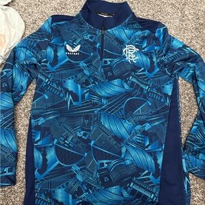 Castore Rangers heritage ibrox 1/4 zip sweatshirt training soccer Scotland Sz l
